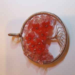 Rose Quartz ! Circle of Life Pendant/ Necklace